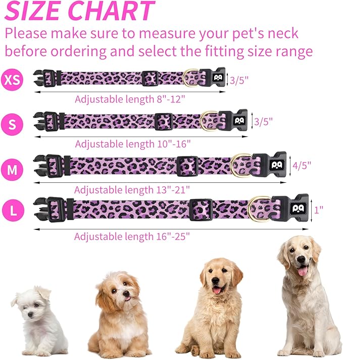 QQPETS Adjustable Soft Dog Collar: Print Flower Pink Multicolor Cute Patterns - Image 7
