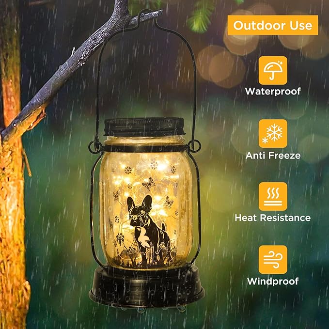 French Bulldog Frenchie Gifts for Women/Men French Bulldog Solar Lanterns Dog - Image 3