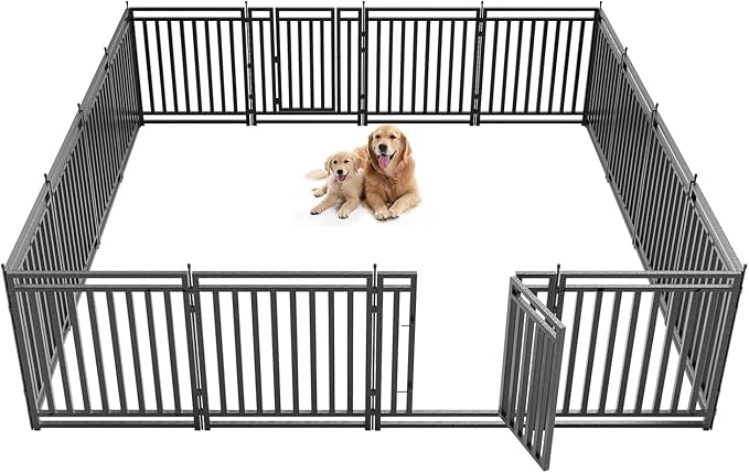 Dog Fence Outdoor for Yard Indoor Dog Playpen 32" Height 16 Panels Portable Dog by Petorldog