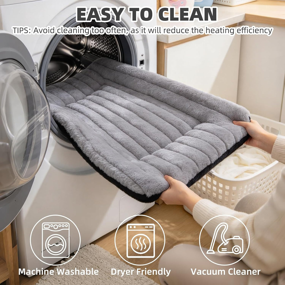 PUPTECK Self-Warming Cat Bed, Reversible Pad Pet Mat, 18”x22” Grey/Black