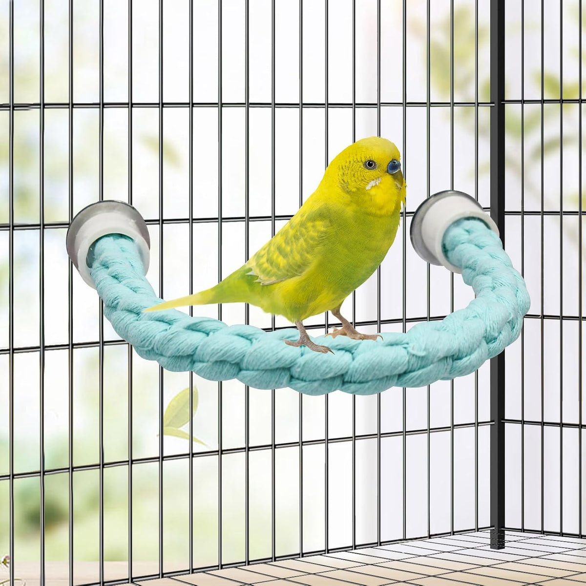 Dnoifne Bird Rope Perch, Cotton Bendable Parrot Perch Stand Toy, Bird Standing Climbing Rope, Bird Cage Accessory, Suitable for Small Birds Parrot Parakeet Budgies Cockatiels Lovebirds (22"/55 CM)