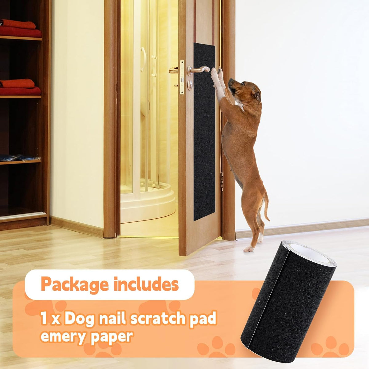 Aliceset Pet Nail Self Stick Replacement Emery Paper, Black, 8inx16ft