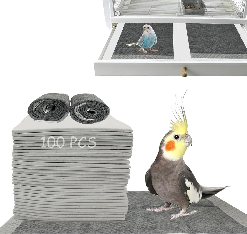 100PCS Disposable Bird Liners for Cage 17.71 x 12.99In Absorb Odors