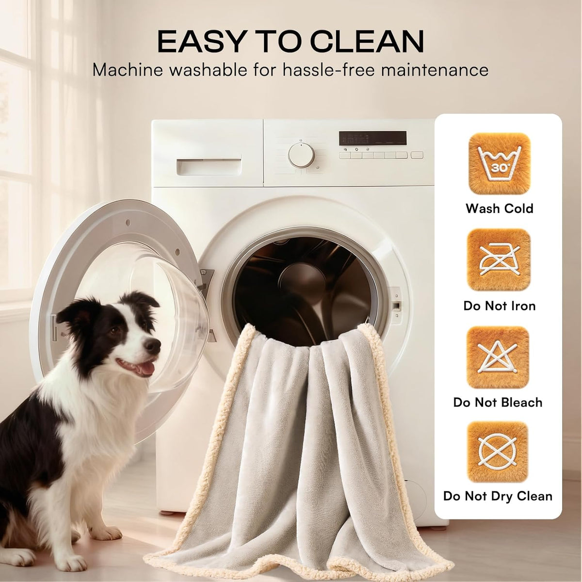 Luciphia Waterproof Pet Blanket, Liquid Pee Proof Dog Blanket for Sofa Bed Couch, Reversible Sherpa Fleece Furniture Protector Cover for Small Medium Large Dogs Cats, Grey Beige X-Large（85" x 57"）