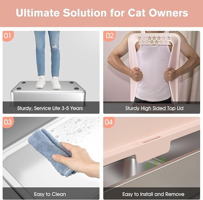 2PACK Stainless Steel Cat Litter Box - Image 5