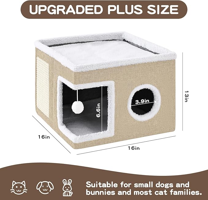Cat Beds for Indoor Cats Houses, Large Cat Cave - Image 4