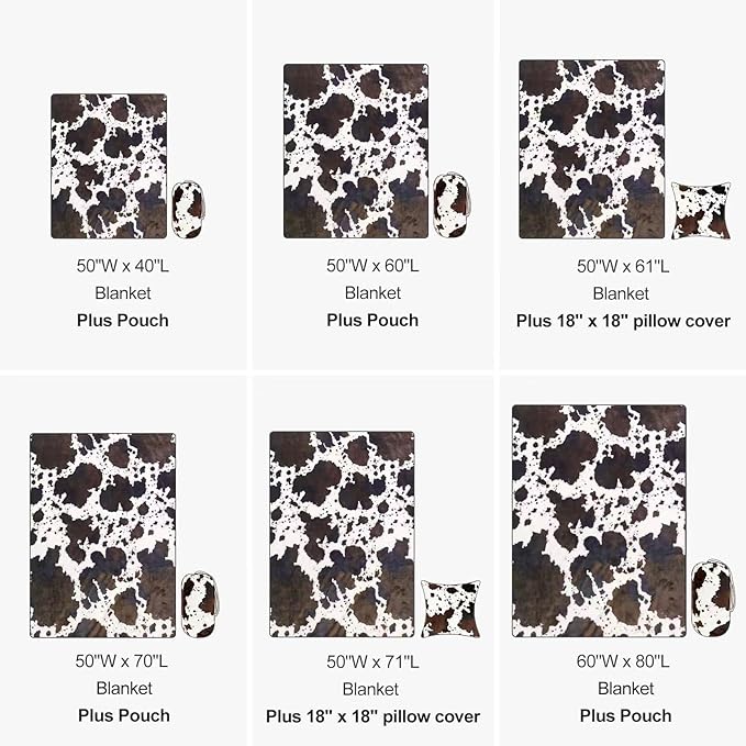 Bnuitland Brown Cow Print Throw Blanket - Image 7