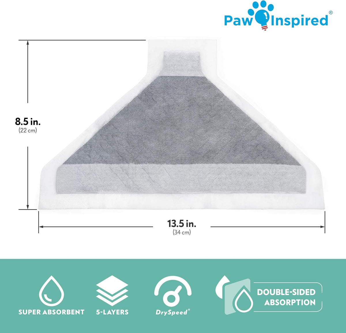 Paw Inspired Disposable Bamboo Carbon Triangle Pan Liners, 13.5x8.5 Inch