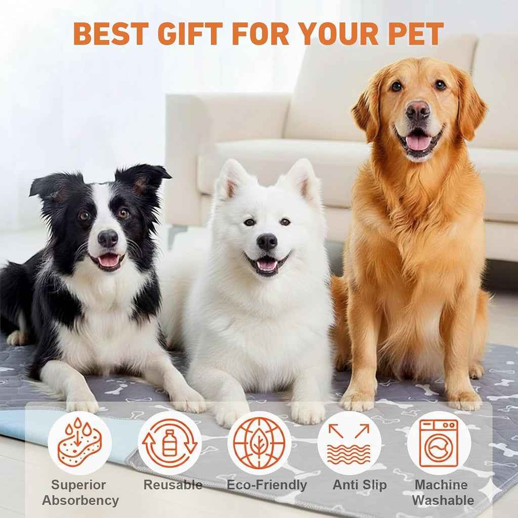 Puppy Pee Pads with Pheromones,Forever Pad,Washable Pee Pads for Dogs,Reusable Dog Pee Pads,Waterproof and Leak-Proof,Non-Slip Base Training Pad Suitable for Home(Gray,M:31.5*27.6in)