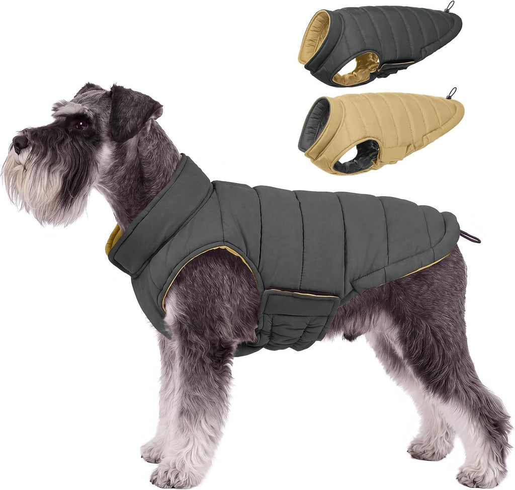 Lelepet Reversible Dog Coat Windproof Dog Puffer Jacket Lightweight Vest