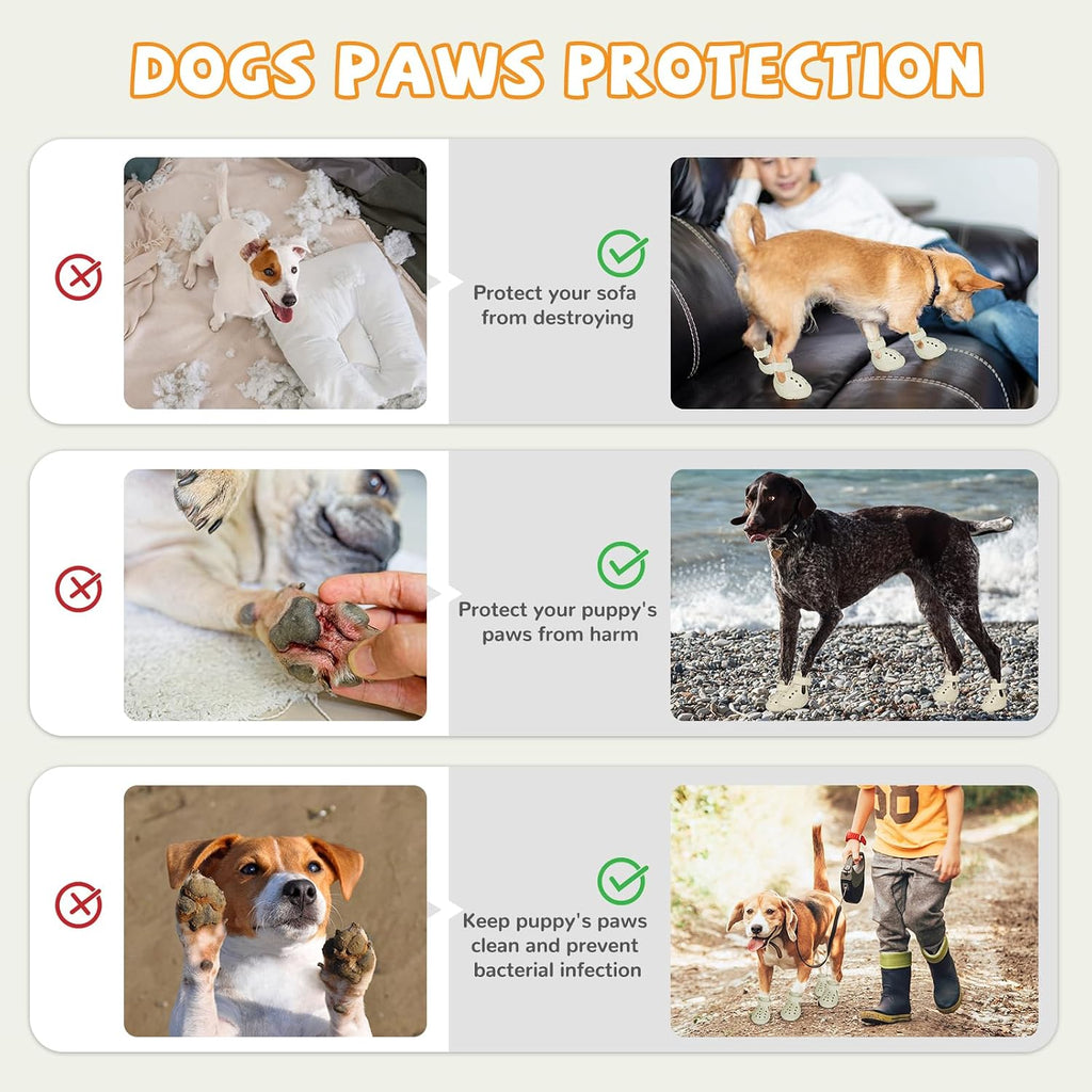 Dog Shoes for Medium Large Size, Breathable Dog Shoe for Hot Pavement, Dog Booties and Paw Protectors, Non-Slip Waterproof Dog Sandals Boots with Reflective for Rain, Summer, Hiking, Snow (Size 5)