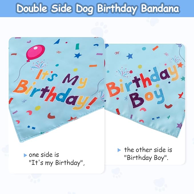 Dog Boy Girl Birthday Party Hat, Dog Birthday Party Supplies, Birthday Bandana - Image 3