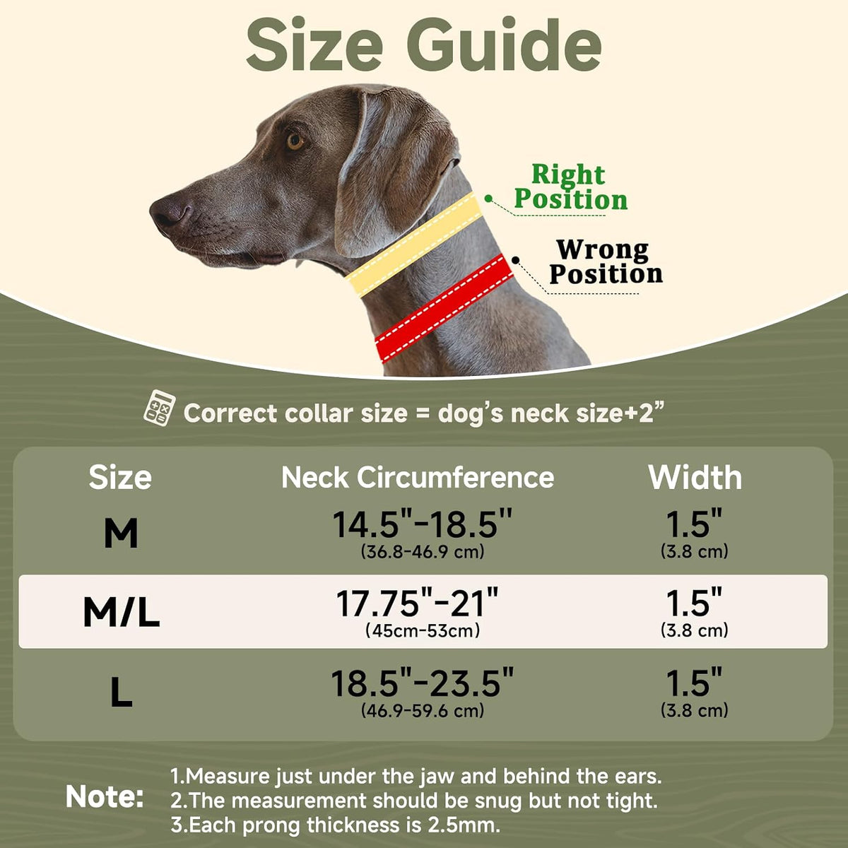 Mayerzon Martingale No Pull Dog Walking Training Collar | Army Green, M/L