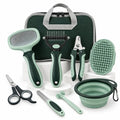 Pet Grooming Kit for Dogs & Cats, 8-in-1 Dog Grooming Kit with Travel Case, Collapsible Bowl, Deshedding Brush, Slicker Brush, Nail Clipper & Toothbrush