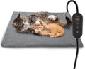PETNF Outdoor Heated Pet Pad with Adjustable Temperature Control Box, Waterproof Heating Mat with Chew-Resistant Cord & Overheat Protection for Cats, Small Dogs & Feral Cat House, 20" x 16", Gray