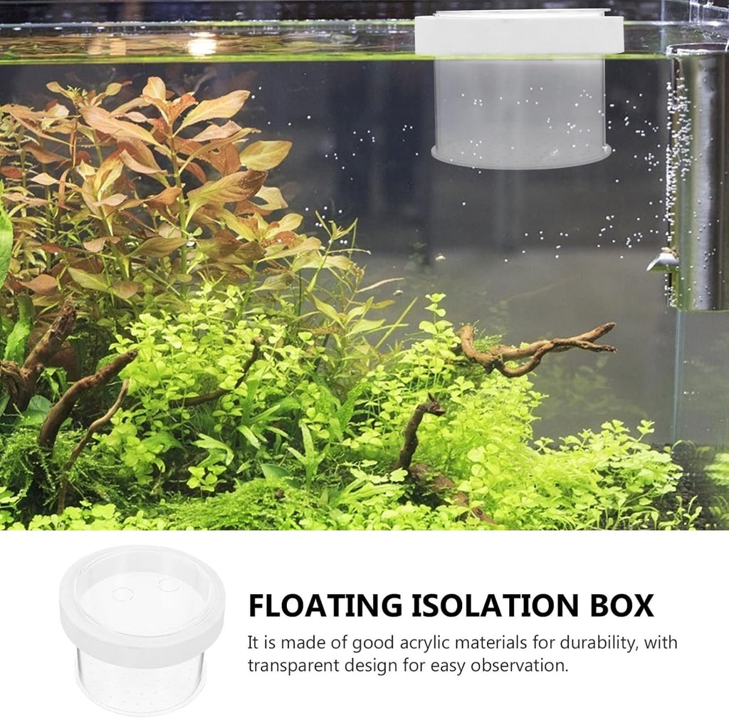 Ipetboom Floating Aquarium Breeding Box with Lid Fish Tank Separate Box for Guppy Fry Small Fish and Baby Transparent Nursery Isolation Container for Tank Separation and Breeding
