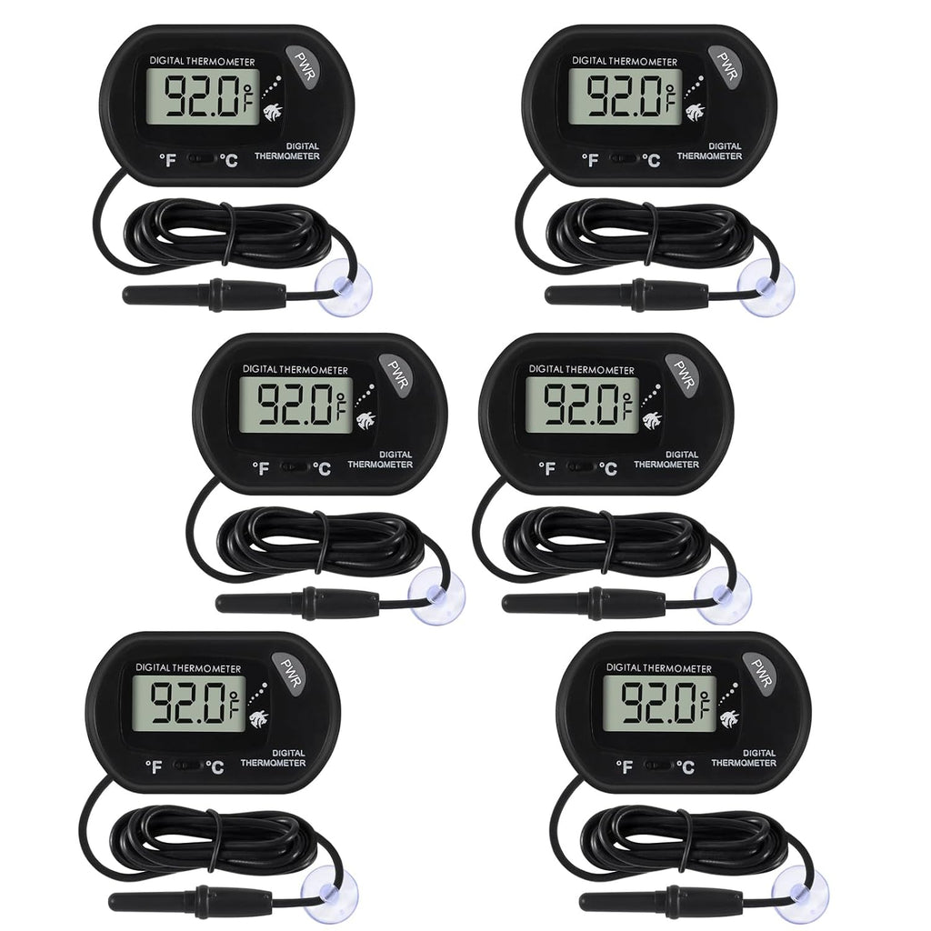 10Pcs Aquarium Thermometer Fish Tank Thermometer Reptile Terrarium Water Test Digital with LCD Display Fahrenheit/Celsius(℉/℃)