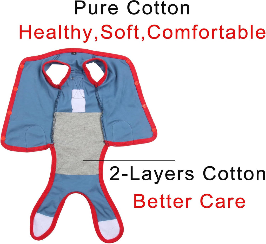 JoyDaog 2Pcs Dog Surgery Recovery Suit Substitute E-Collar & Cone,Recovery Onesie Puppy Surgical,Cat Recovery Shirt Dog Wounds Bandages Prevent Licking Dog,L