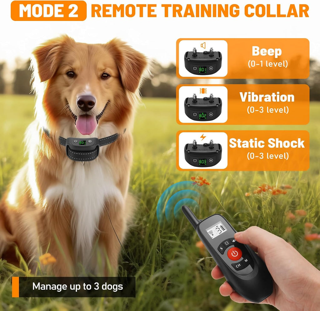 2-in-1 Wired Dog Fence & Remote Training, 650 Ft Wire, 1 Pet