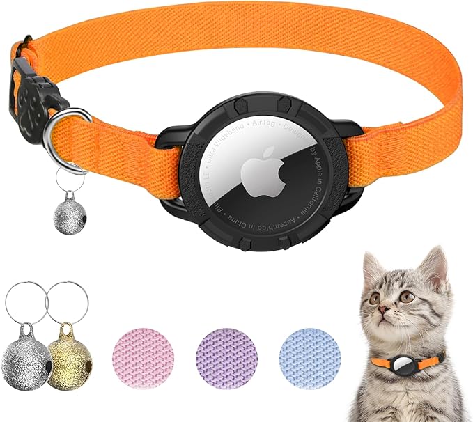 AirTag Cat Collars, Stretchy Collar by Sucegi