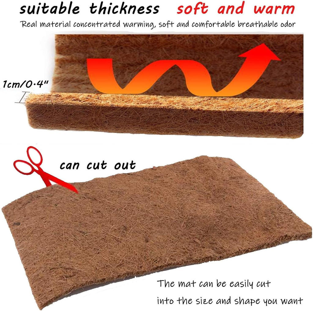 Hamiledyi Reptile Carpet Natural Coconut Fiber Tortoise Carpet Mats 4 Pcs