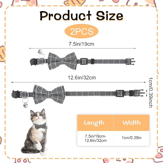 Jeffdad 2Pcs Cat Collar Breakaway, Cat Collar - Image 2