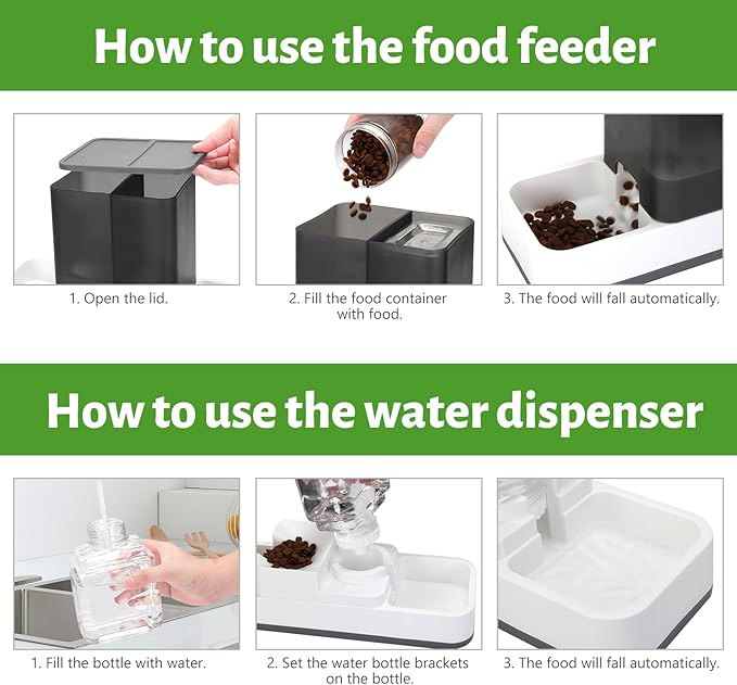 Yummy Sam Automatic Small Pet Feeder and Water Dispenser, 2 in 1 Gravity Cat - Image 5