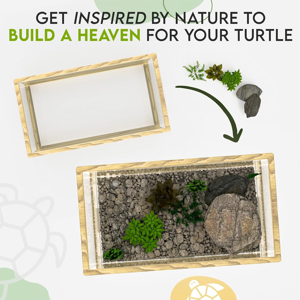 Turtle Aquarium Kit with Basking Platform - Filter and Light for Kids