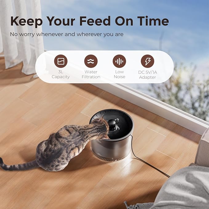 IMIPAW Automatic Cat Feeder 5G WiFi and Water Dispenser, Timed Dry Food - Image 5