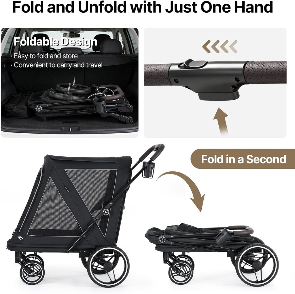 Beberoad Dog Stroller for Medium Dogs, 2-in-1 Pet Stroller & Bike Trailer