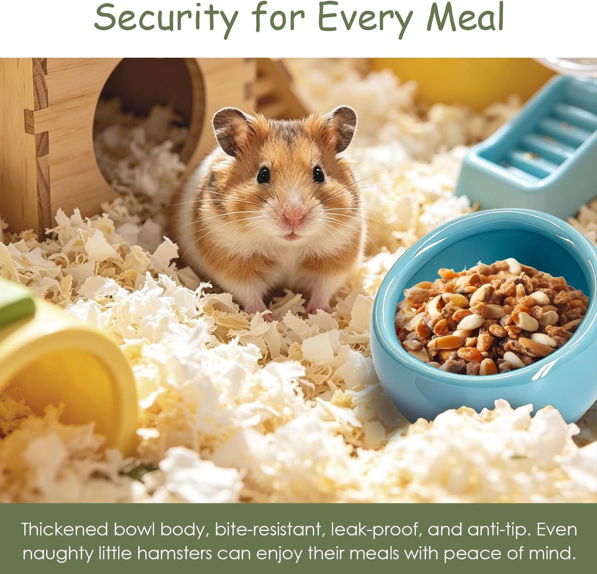 Hamster Food Bowl 2 Packs, Ceramic Slanted Bowl Food Dish Water Bowl for Dwarf Hamster Gerbil Mouse Rat Chinchilla Hedgehog Guinea Pig, Blue and Pink