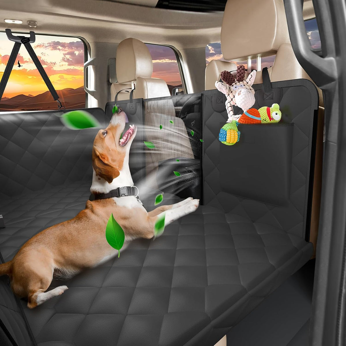 3.0 XL Back Seat Extender for Dogs, Hard Bottom Truck Seat Cover