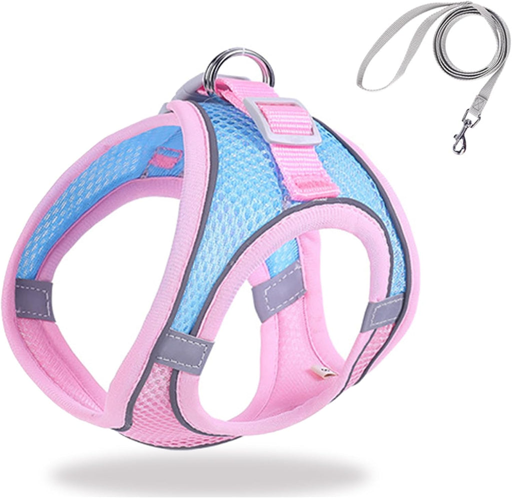 Cat Harness and Leash Set Soft Adjustable Escape Proof Cat Leash Breathable Comfortable Vest Easy to Wear Kitten/Small Dogs Harness for Outdoor Walking Green l
