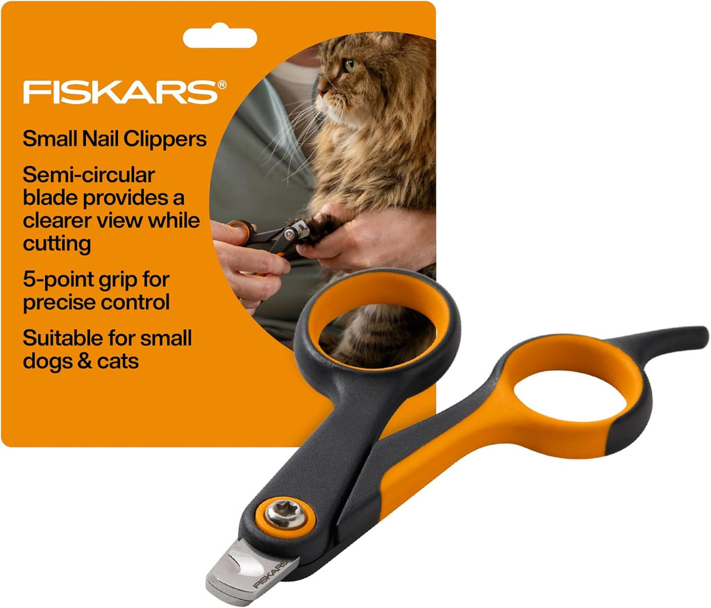Fiskars Pet Small Nail Clippers, Cat and Dog Trimmers for Grooming, 4.25"