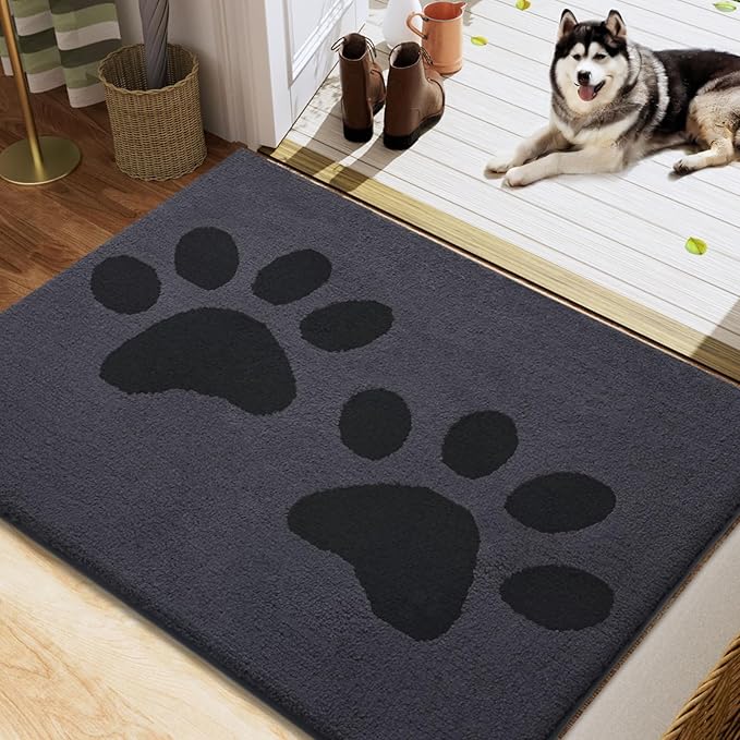 Buganda Dog Door Mat for Muddy Paws, Absorbent Dirt Trapper Washable Indoor by Buganda