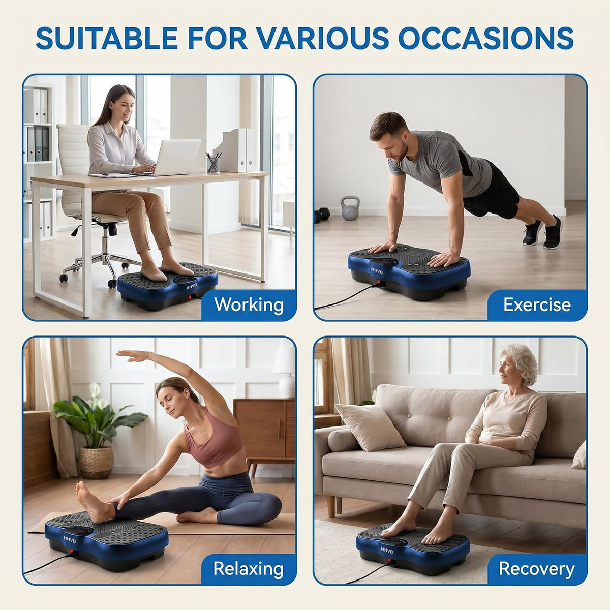 Vibration Plate Machine for Lymphatic Drainage,Loss Weight,Circulation,180W Tested Power Motor,Full-Body Workout Excercise Platform with Resistance Bands,Fitness Equipment