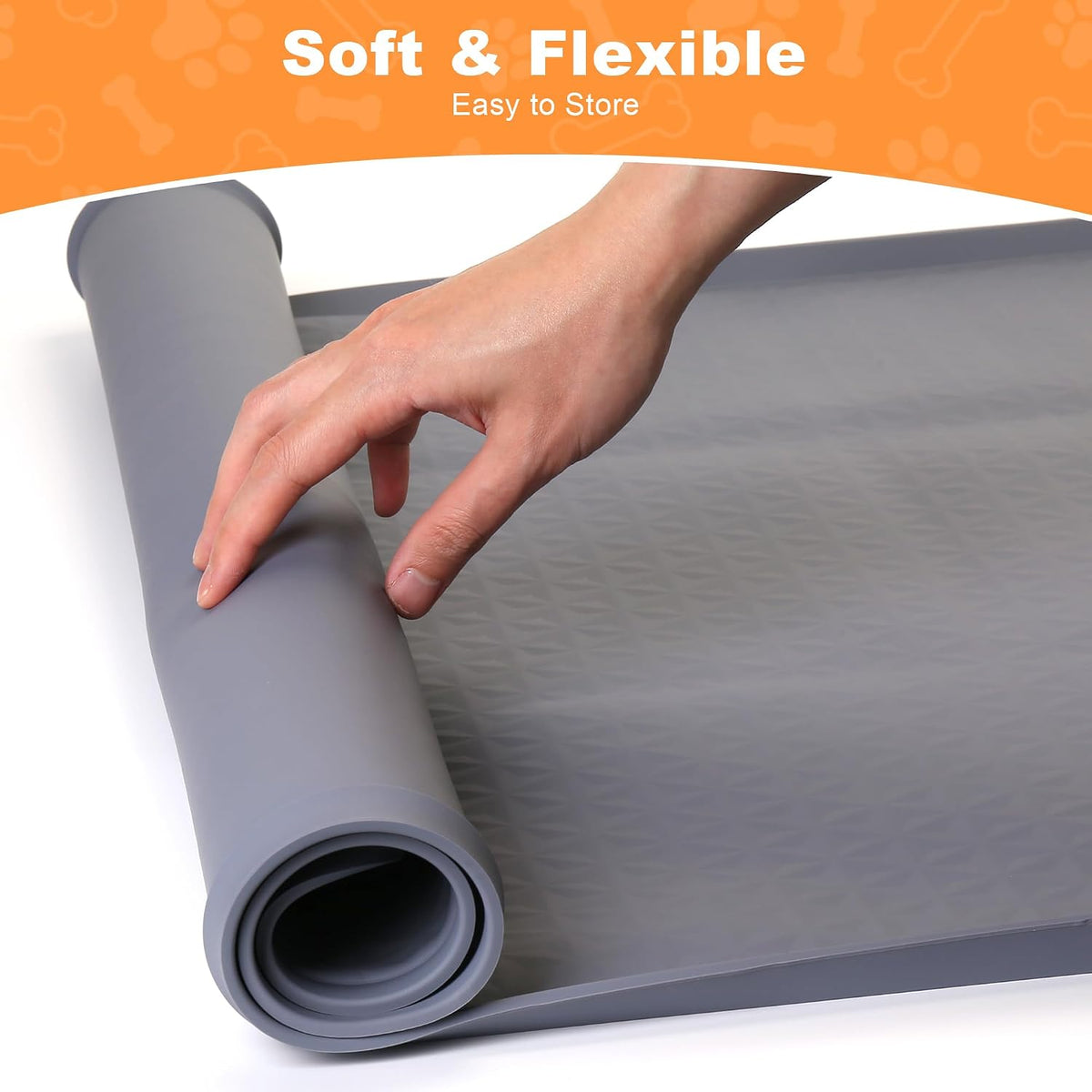 Extra Large Cat Litter Mat for Scatter Control, 51.2" x 25.6" (Gray)