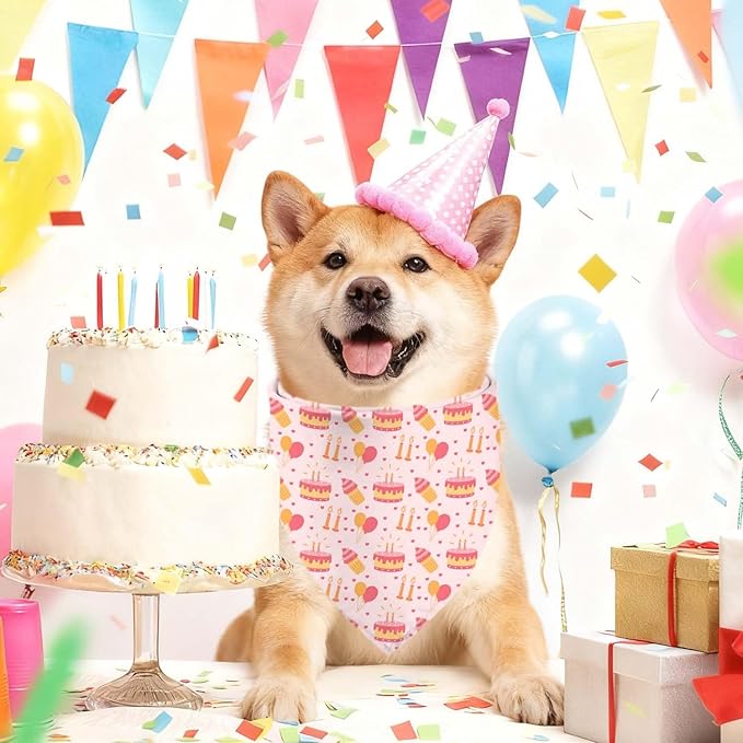 Birthday Dog Bandanas, Double Side Reversible Large Pet Bandanas, Adjustable - Image 5
