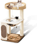 Modern Cat Tree for Indoor Cats, 30 in Cat Tower with Basket Bed