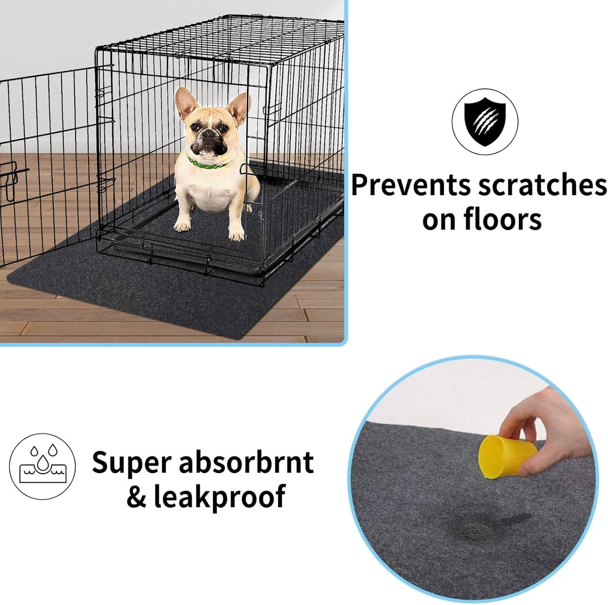 Kennel Pad Dog Crate Mat Liner, 48" x 29" - 1 Pack
