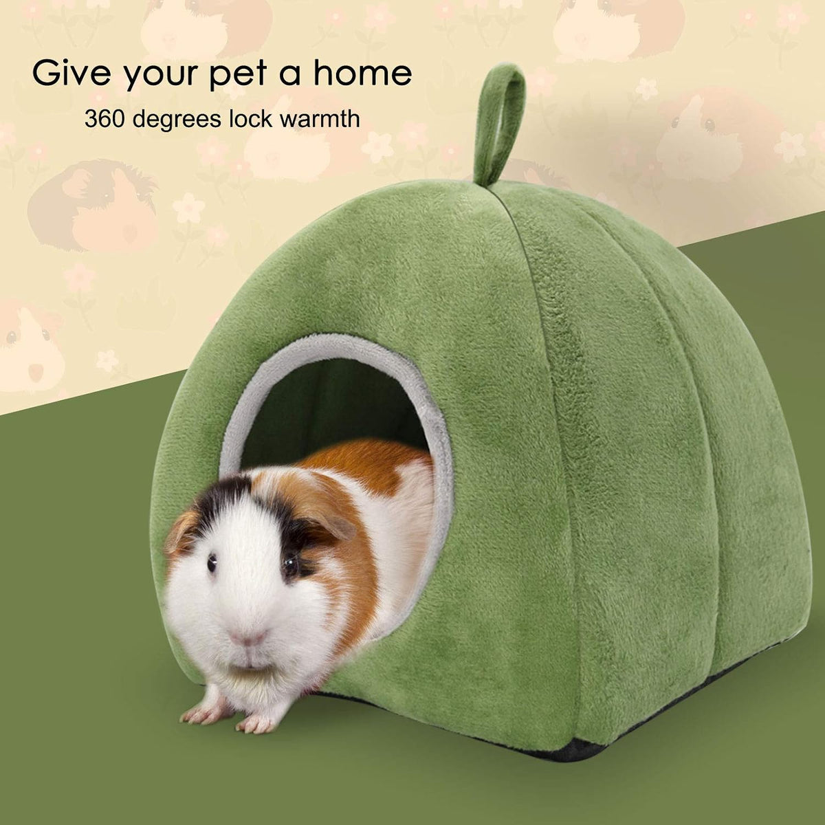 YUEPET Warm Guinea Pig Hideout,2 Pack Guinea Pig Bed Cave