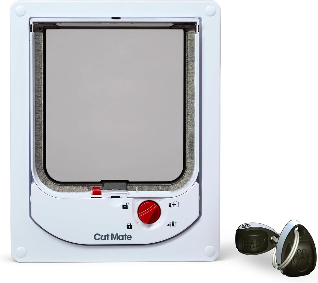 Cat Mate 4-Way-Locking Electromagnetic Cat Flap (254), White