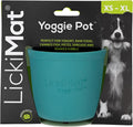 LICKIMAT Yoggie Pot – Distraction, Fun and Enrichment. Long Lasting Rubber Licking Treat Dispenser for All Dog Sizes and Slow Feeder for Small Dogs - Turquoise