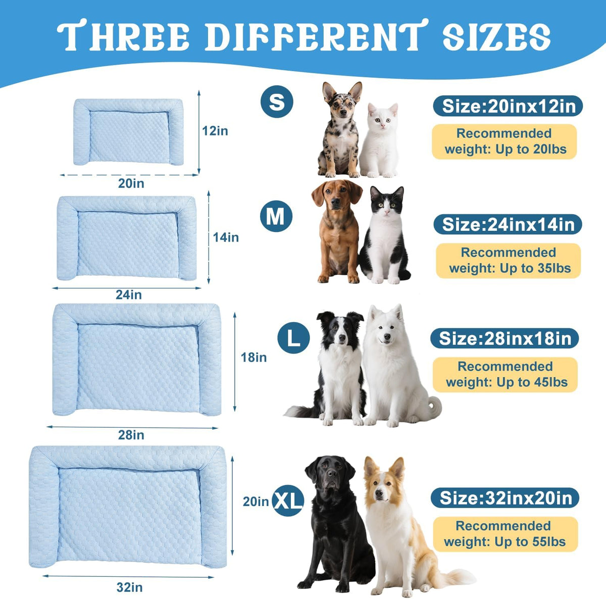 Cooling Mat for Dogs - 2025 Upgraded 24" x 14" Washable Pet Cooling Pad for Cats, Non-Slip Kennel Bed for Summer, Ultra-Comfortable & Machine Washable Portable Ice Mat for Dogs/Cats