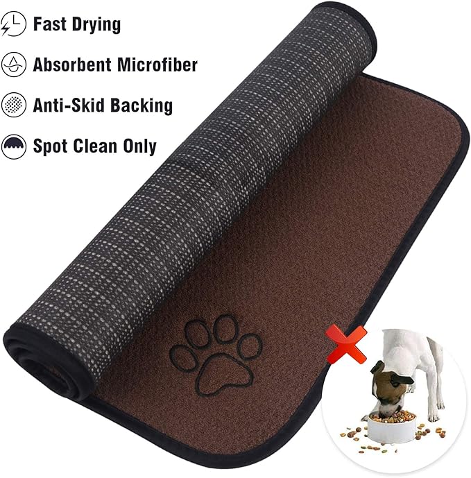 Sinland Microfiber Pet Bowl Food Mat Dish Drying Mat - Image 5