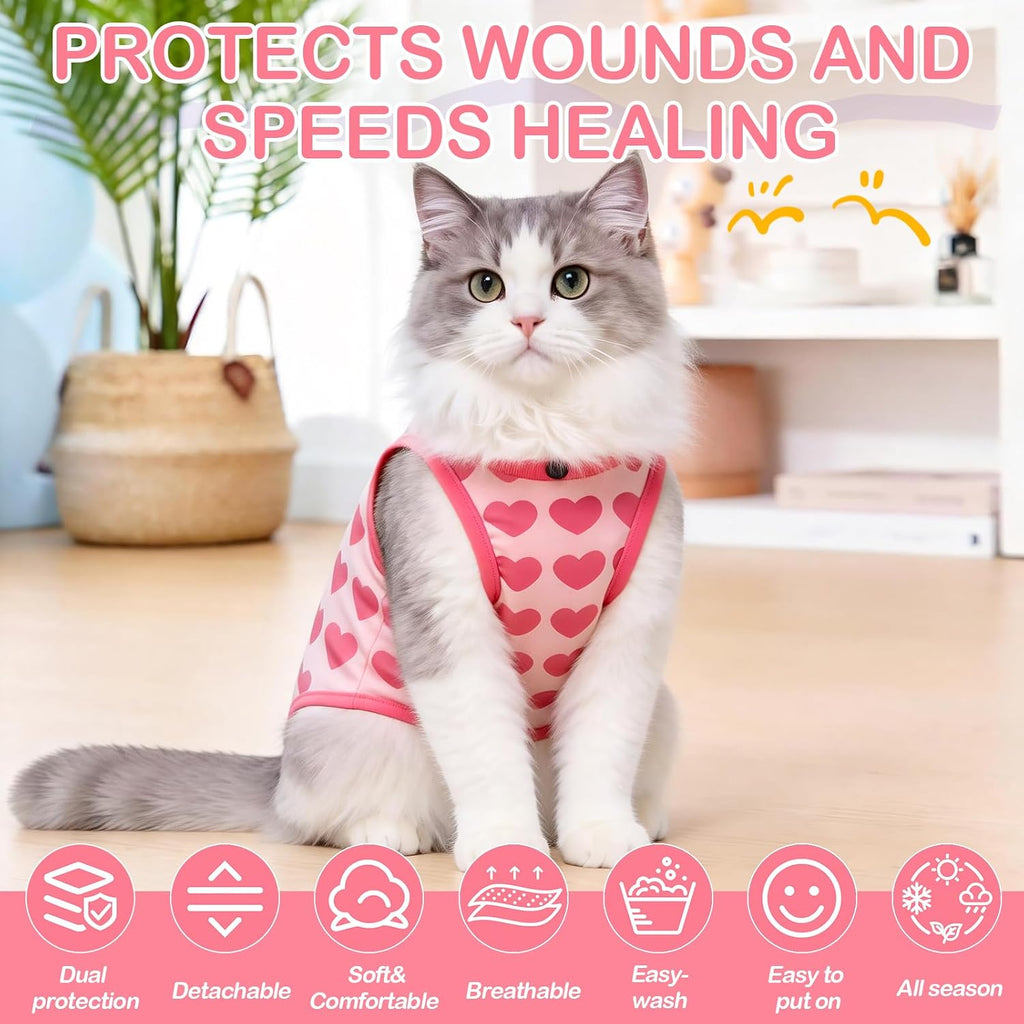 EMUST Soft Cat Surgical Wear After Surgery, Recovery Suit for Small Dogs