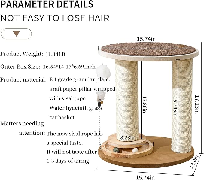 Wood Cat Tree Tower with Scratching Posts – Handmade Cat Condo - Image 7