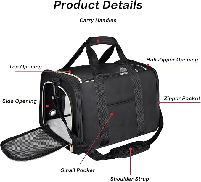 Petmolico Cat Carrier Soft-Sided Pet Bag - Image 4
