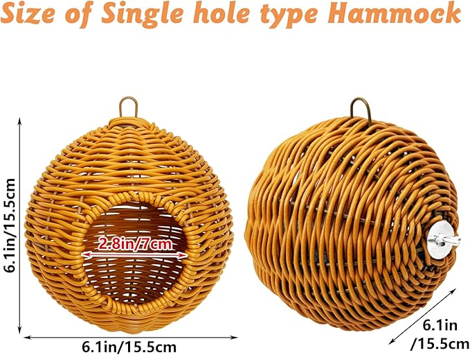 BNOSDM Rattan Bird Nest Parrot Nesting House Parakeet Nesting Soft Lovebird - Image 2