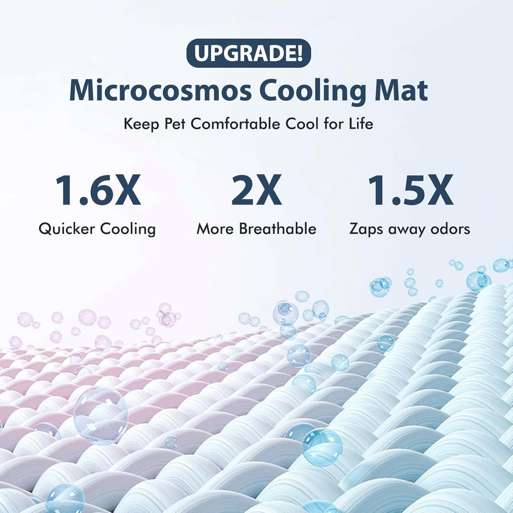 MICROCOSMOS Summer Cooling Mat & Sleeping Pad- Water Absorption Top, Materials Safe, Easy Carry, EZ Clean. Keep Cooling for Pets, Kids and Adults.(Brown, 19" x 15")